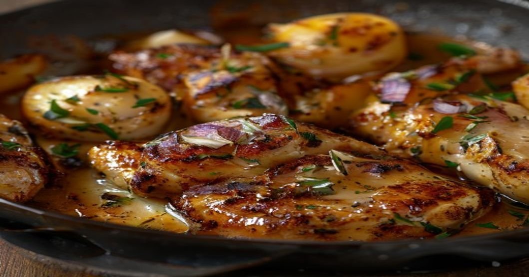One-Pan French Onion Stuffed Chicken Breasts