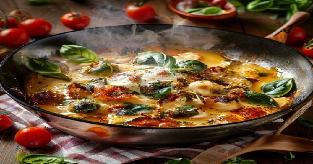 Creamy sun-dried tomato gnocchi skillet in one pot