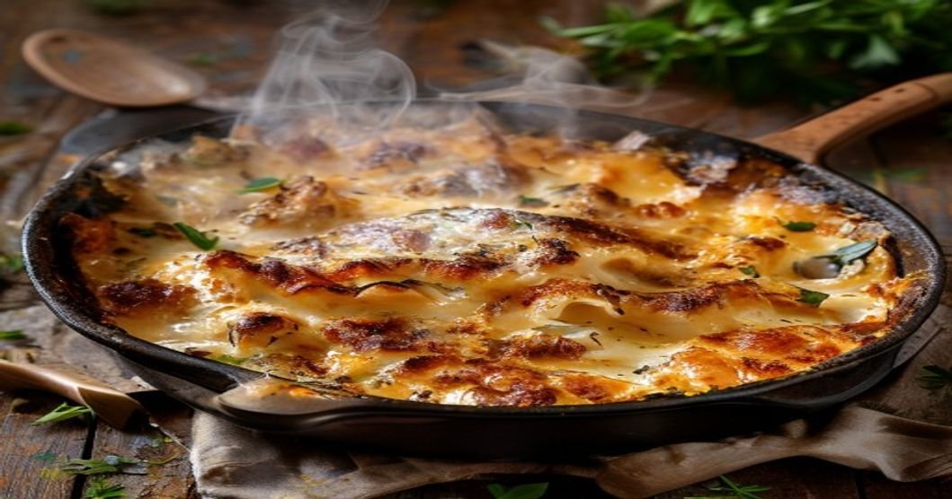 French Onion Mac & Cheese in one pot—creamy, cheesy, caramelized onions