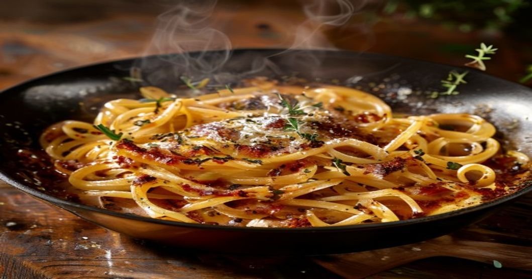One-pot French onion pasta with caramelized onions and melted cheese comfort food (118 characters)
