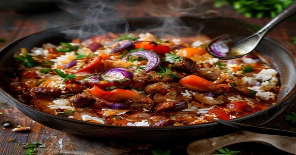 Spicy Cajun sausage & rice cooked in one pot