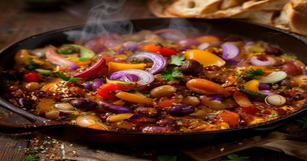 Spicy one-pot vegan jambalaya with bell peppers, tomatoes, and Cajun seasoning Vegan jambalaya in a pot with rice, beans, and colorful vegetables Easy vegan jambalaya recipe with plant-based protein and bold flavors One-pot vegan jambalaya with smoky spices and hearty ingredients Quick vegan jambalaya recipe with rice, beans, and Cajun seasoning