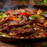 Spicy one-pot vegan jambalaya with bell peppers, beans, and Cajun seasoning (118 characters)