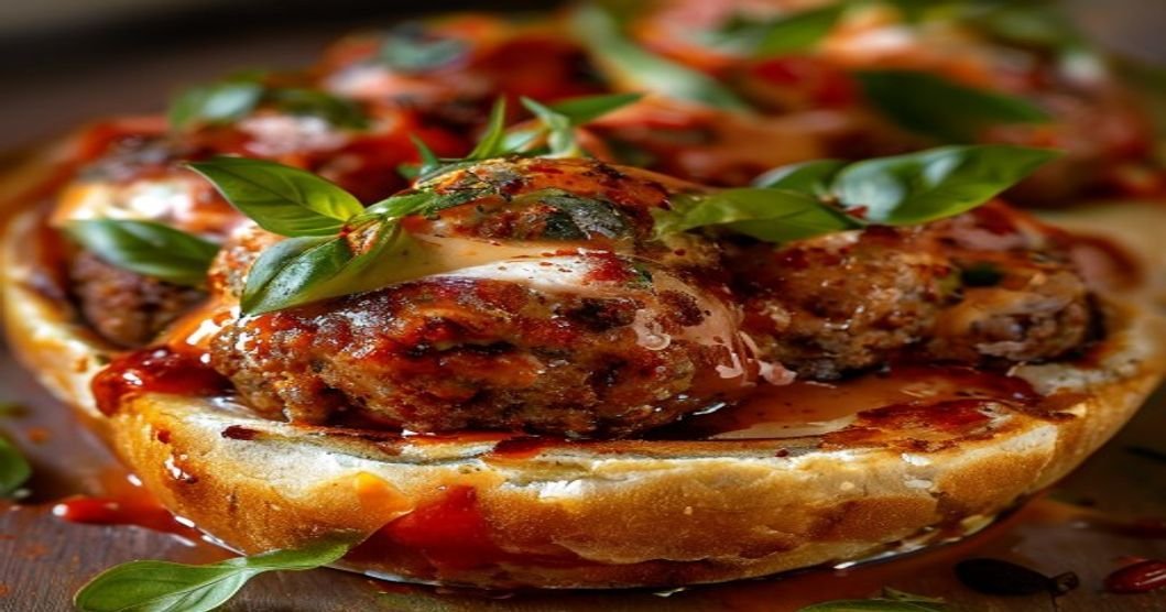 Here are concise, SEO-friendly alt text options under 120 characters: 1. **Vegan meatball sub with melted plant-based mozzarella on a toasted roll** 2. **Plant-based meatball sub topped with gooey dairy-free mozzarella** 3. **Delicious vegan meatball sandwich with melted mozzarella alternative** 4. **Meat-free meatball sub drizzled with melted plant-based cheese** 5. **Hearty vegan meatball sub featuring creamy dairy-free mozzarella**