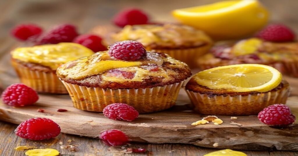 Quick vegan lemon raspberry muffins—bright, fruity, and fluffy!