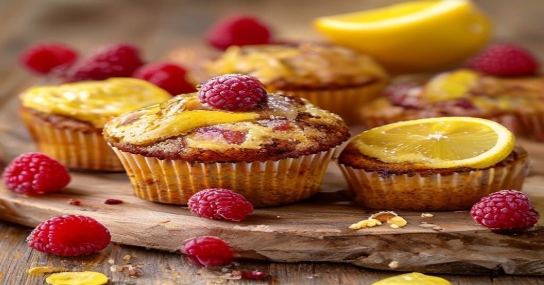Quick vegan lemon raspberry muffins—bright, fruity, and fluffy!