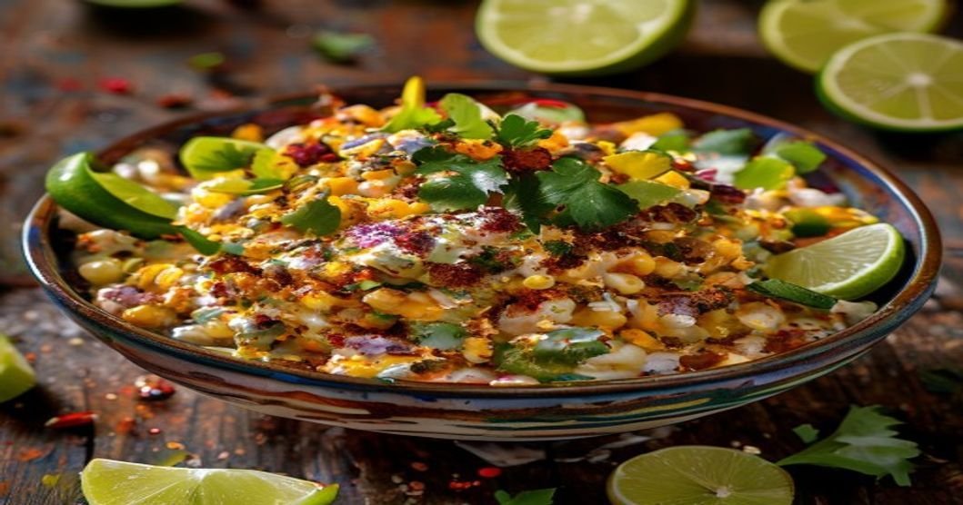 Quick vegan Mexican street corn salad (esquites) with creamy lime dressing