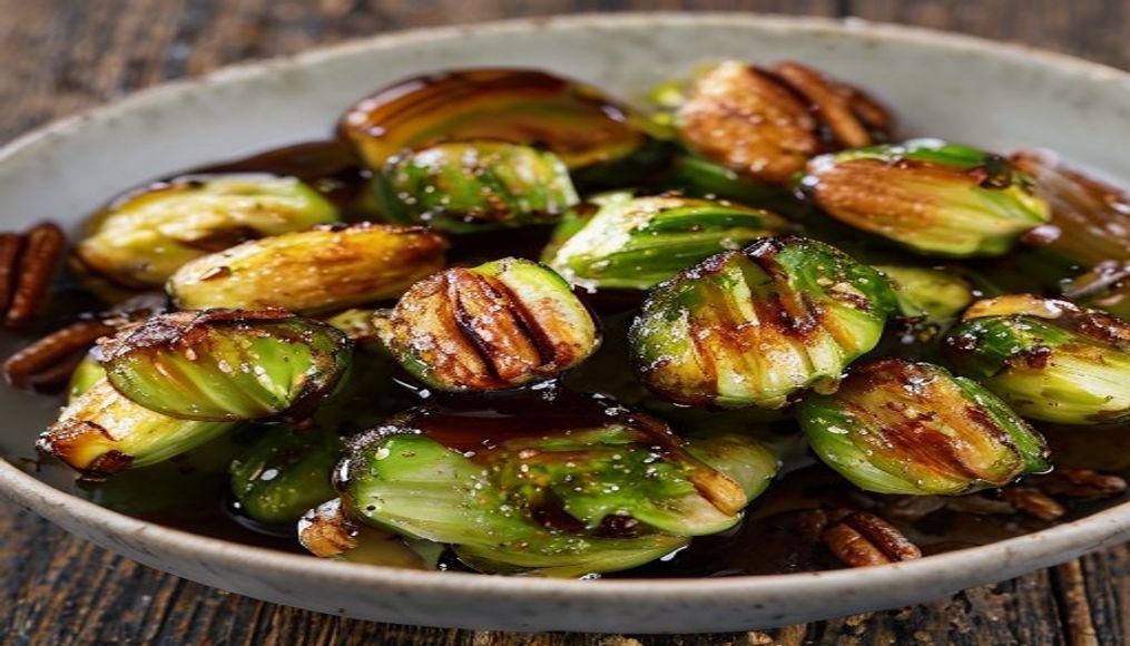 Roasted Brussels sprouts with maple balsamic glaze