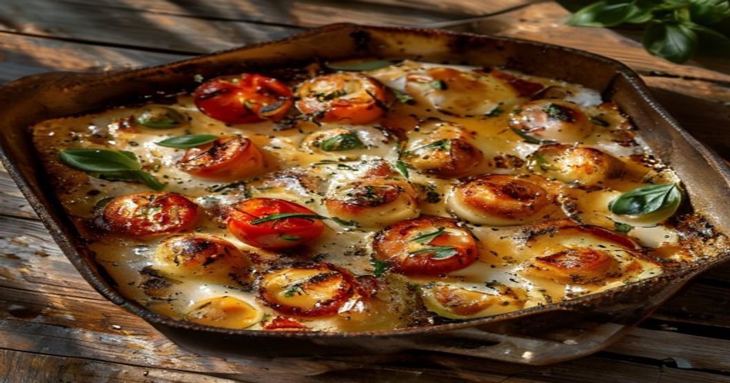 Sheet Pan Gnocchi with Roasted Tomatoes & Mozzarella