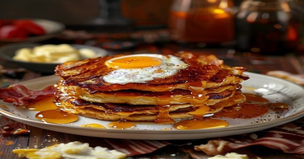 Homemade McGriddle copycat recipe with crispy pancakes & sausage