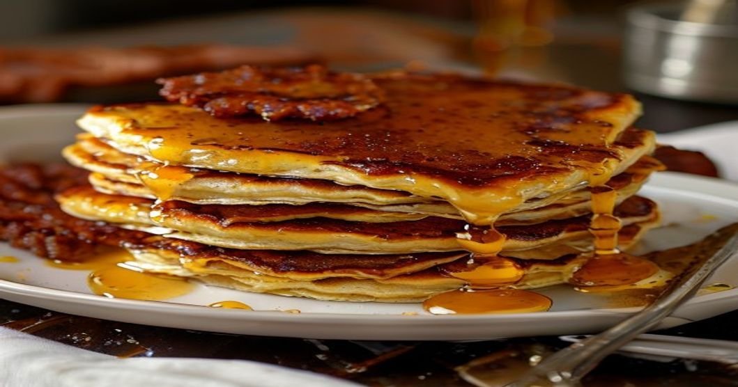 Homemade McGriddle copycat recipe with pancakes & sausage
