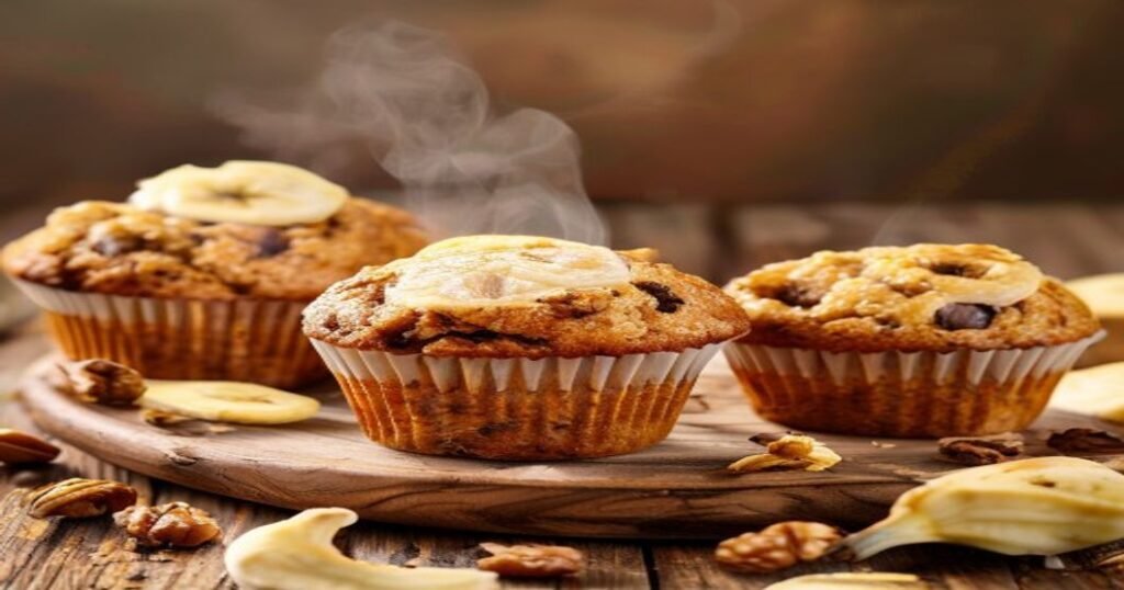 Oil-free vegan banana walnut muffins with no added sugar