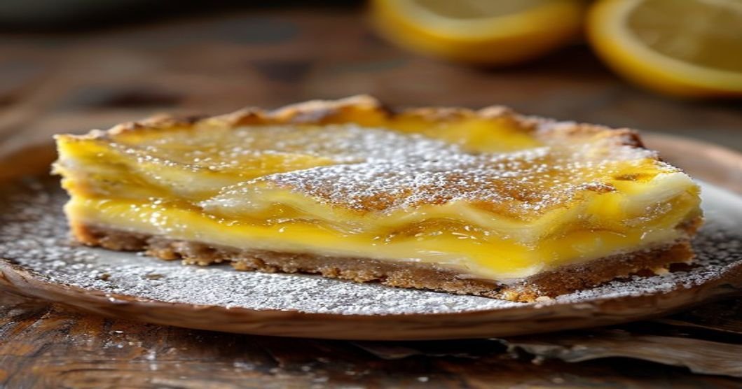 Vegan lemon bars with shortbread crust—refreshing, tangy, and dairy-free dessert