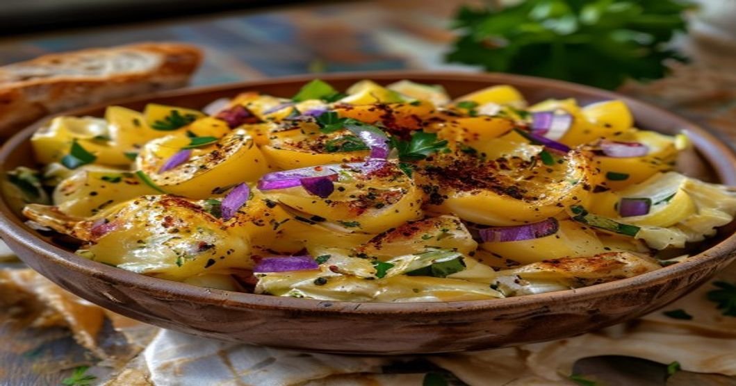 Vegan potato salad without mayo, creamy and delicious side dish
