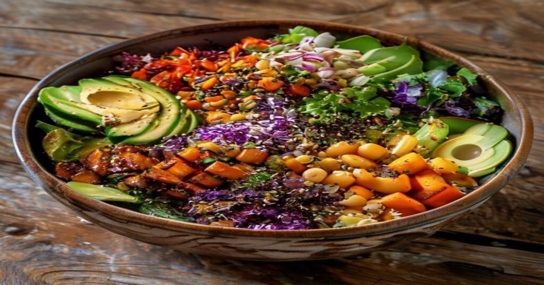 Here are some concise, SEO-friendly alt text options under 120 characters: 1. **Fresh Buddha bowl with fridge leftovers and vibrant veggies** 2. **Clean out your fridge Buddha bowl with healthy ingredients** 3. **Colorful Buddha bowl made from leftover fridge ingredients** 4. **Easy fridge clean-out Buddha bowl with nutritious toppings** 5. **Wholesome Buddha bowl using leftover veggies and grains**
