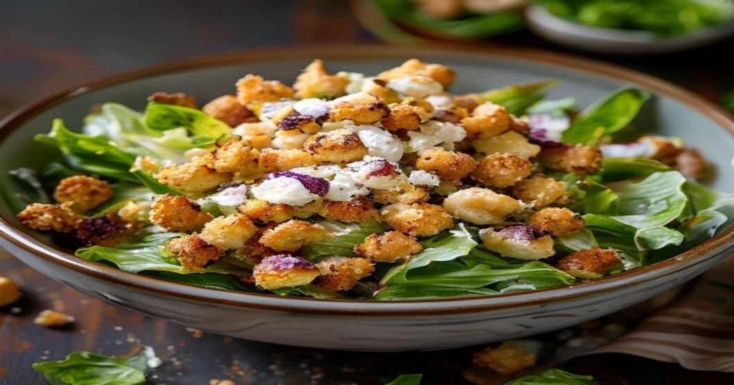 The Ultimate Caesar Salad with Crunchy Chickpea Croutons