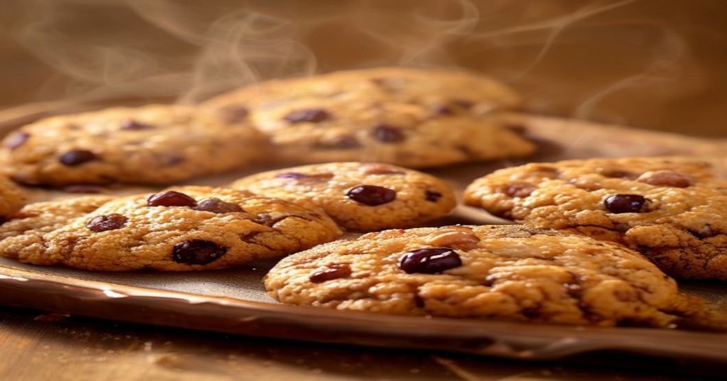 Soft-baked oatmeal raisin cookies with chewy texture and warm spices