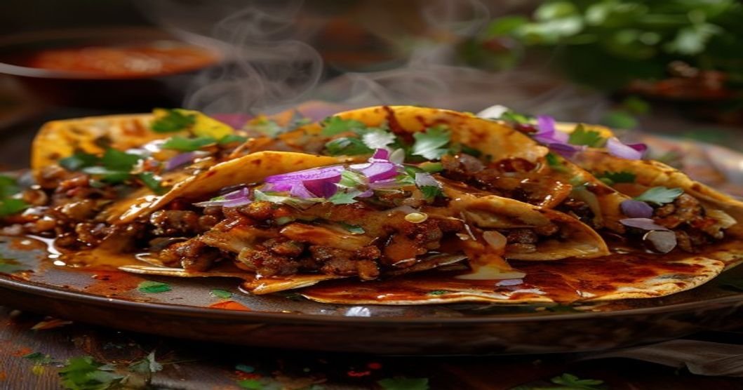 Vegan jackfruit birria tacos with rich consommé for dipping