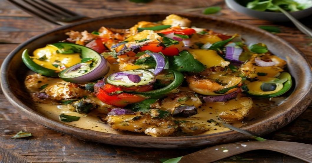 Ultimate vegan breakfast potato hash with colorful veggies and herbs
