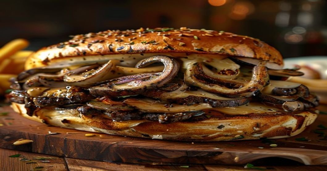 Vegan Philly cheesesteak with mushrooms, plant-based & delicious