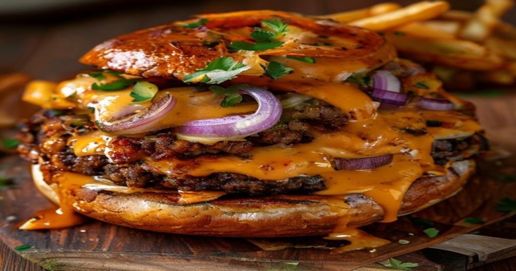 Spicy vegan sloppy joes with lentils and savory sauce on a toasted bun