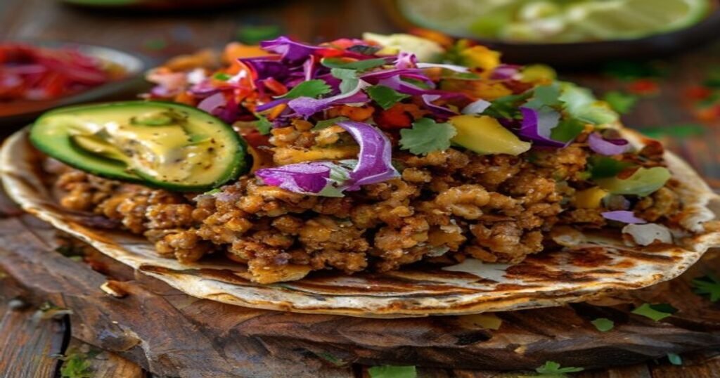 Vegan cauliflower walnut taco meat in a bowl with fresh herbs and spices Spiced vegan taco meat made from cauliflower and walnuts Healthy plant-based taco filling with cauliflower and walnuts Cauliflower walnut taco meat for vegan tacos and burritos Easy vegan taco meat substitute with cauliflower and walnuts Flavorful plant-based taco crumbles with cauliflower and walnuts Meat-free taco filling made from cauliflower and walnuts Vegan taco meat alternative with cauliflower and walnut texture Homemade vegan taco crumbles with cauliflower and walnuts Protein-rich vegan taco meat from cauliflower and walnuts