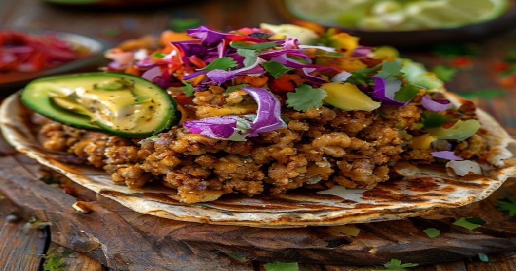Vegan cauliflower walnut taco meat in a bowl with fresh herbs and spices Spiced vegan taco meat made from cauliflower and walnuts Healthy plant-based taco filling with cauliflower and walnuts Cauliflower walnut taco meat for vegan tacos and burritos Easy vegan taco meat substitute with cauliflower and walnuts Flavorful plant-based taco crumbles with cauliflower and walnuts Meat-free taco filling made from cauliflower and walnuts Vegan taco meat alternative with cauliflower and walnut texture Homemade vegan taco crumbles with cauliflower and walnuts Protein-rich vegan taco meat from cauliflower and walnuts