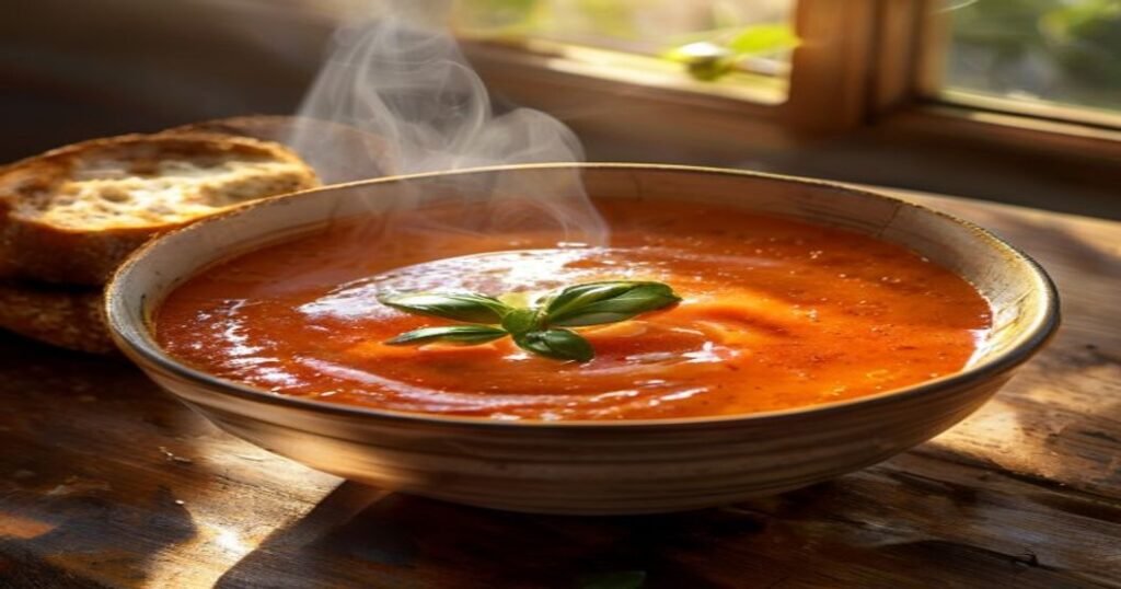 Here are some concise and SEO-friendly alt text options under 120 characters for your vegan tomato soup image: 1. **Creamy vegan tomato soup in a bowl with fresh basil garnish** 2. **Quick 15-minute vegan tomato soup with coconut milk and herbs** 3. **Easy vegan tomato soup recipe in a white bowl with croutons** 4. **Homemade creamy vegan tomato soup with a spoon** 5. **15-minute vegan tomato soup with basil and olive oil drizzle** 6. **Dairy-free creamy tomato soup in a pot with fresh ingredients** 7. **Simple vegan tomato soup recipe with a smooth texture** 8. **Warm vegan tomato soup garnished with herbs and black pepper** Each option is descriptive, keyword-rich, and under 120 characters.