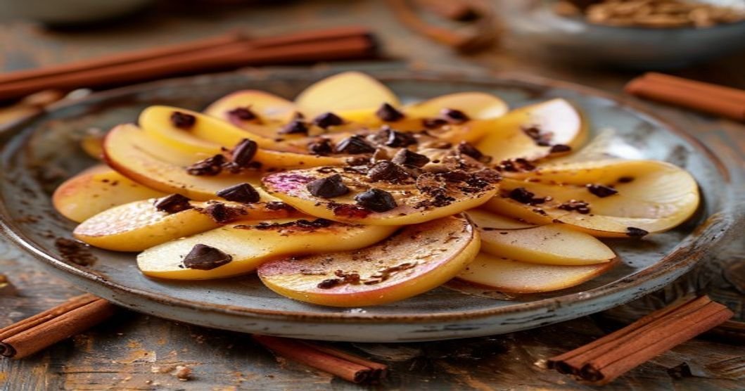 Vegan apple nachos quick snack recipe with toppings