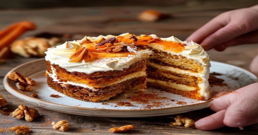 Vegan carrot cake baking tutorial with easy steps