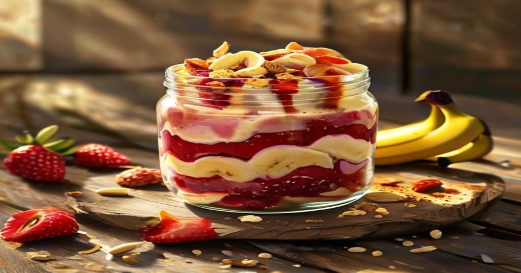 Vegan peanut butter & jelly overnight oats—creamy, fruity, and ready in minutes!