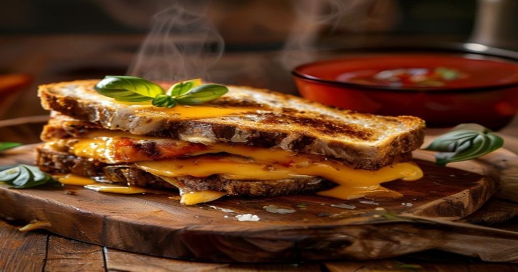Vegan grilled cheese & tomato soup duo for cozy meals