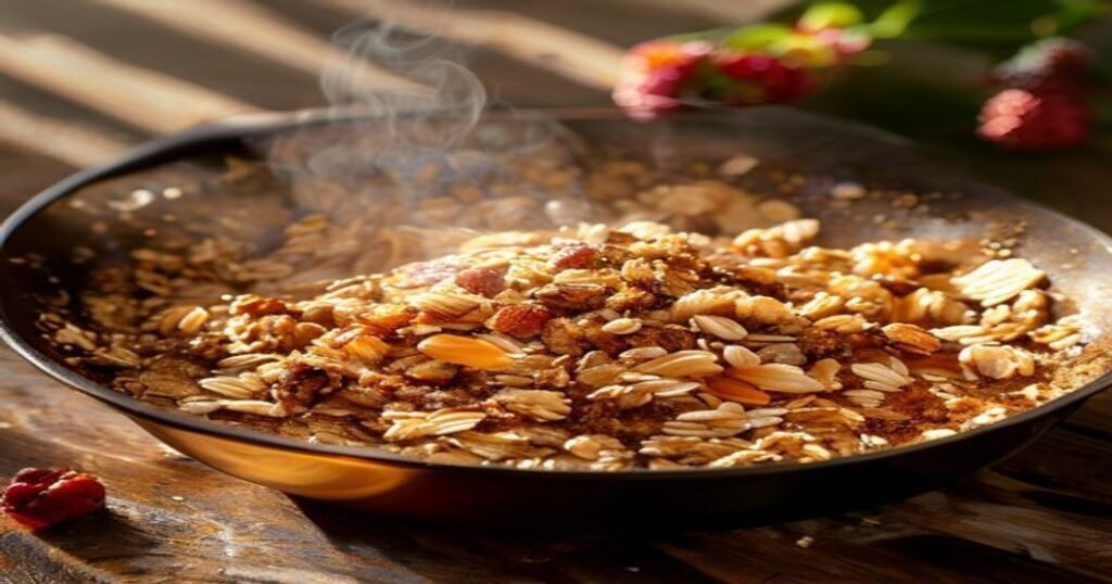 Here are some concise, SEO-friendly alt text options under 120 characters for your image: 1. **Homemade 10-minute skillet granola recipe in a pan with nuts and oats** 2. **Quick skillet granola with oats, nuts, and honey for easy breakfasts** 3. **Healthy 10-minute skillet granola recipe—better than store-bought!** 4. **Crispy homemade granola made in a skillet in just 10 minutes** 5. **Easy skillet granola recipe with oats, seeds, and natural sweeteners** 6. **No-bake skillet granola—faster and healthier than store brands** 7. **10-minute skillet granola with nuts, oats, and maple syrup** 8. **Homemade granola in a skillet—ready in minutes, no oven needed** Each includes keywords like **skillet granola, 10-minute recipe, homemade,** and **healthy** to boost SEO while staying under the character limit.