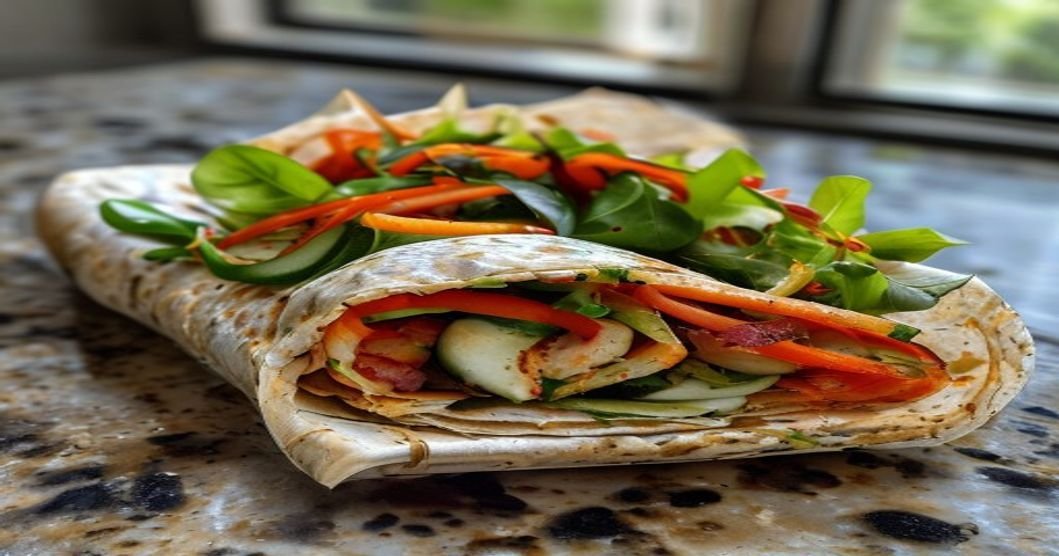 The I Only Have 5 Minutes Vegan Hummus and Veggie Wrap