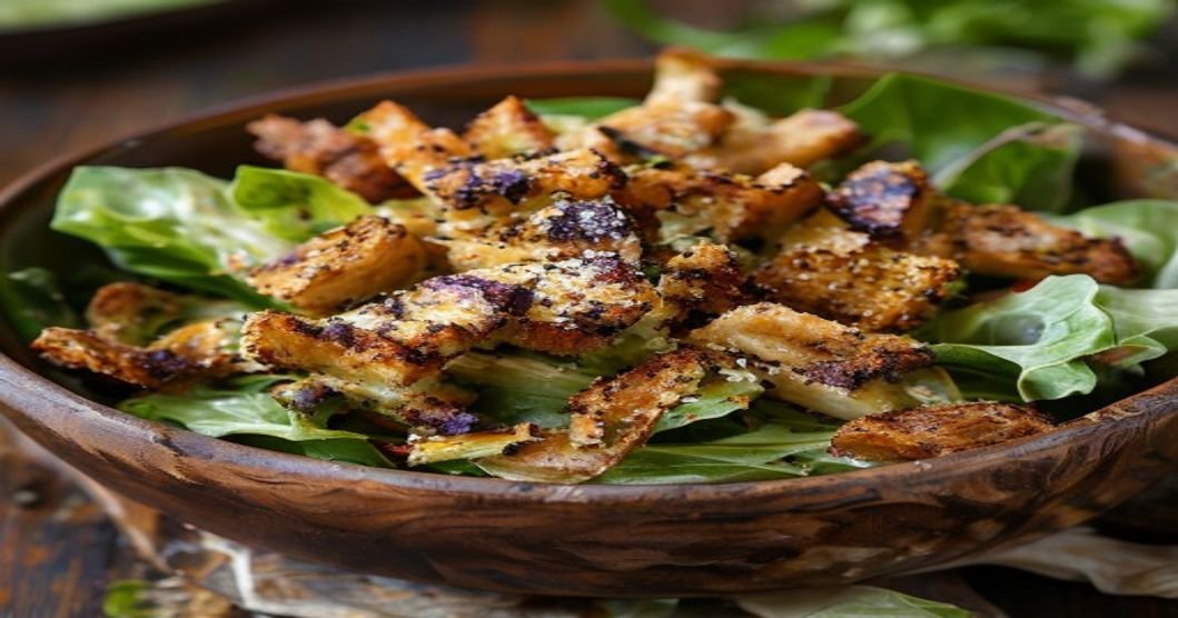Here are some concise, SEO-friendly alt text options under 120 characters: 1. **Vegan Caesar salad with creamy dressing and crispy croutons – authentic taste** 2. **Delicious vegan Caesar salad recipe with dairy-free dressing and crunchy toppings** 3. **Authentic-tasting vegan Caesar salad with plant-based dressing and croutons** 4. **Easy vegan Caesar salad – creamy, crunchy, and full of flavor** 5. **Best vegan Caesar salad recipe – dairy-free, flavorful, and satisfying** Each keeps it descriptive, keyword-rich, and under the limit.