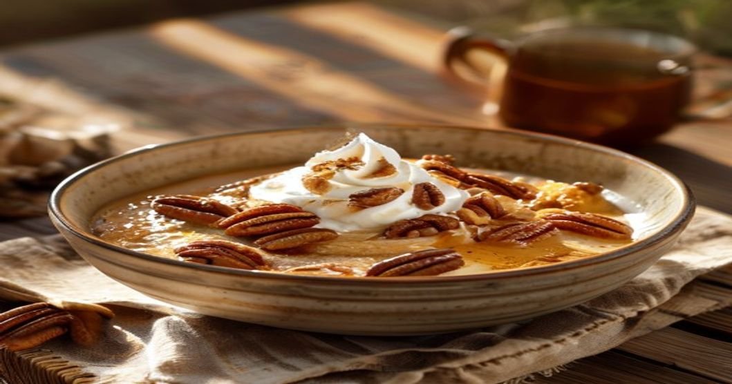 Here are a few SEO-friendly alt text options under 120 characters for your vegan pumpkin spice baked oatmeal: 1. **Cozy vegan pumpkin spice baked oatmeal in a bowl with cinnamon and nuts.** (78 chars) 2. **Warm vegan pumpkin spice baked oatmeal topped with maple syrup and pecans.** (76 chars) 3. **Easy vegan baked oatmeal with pumpkin spice, perfect for breakfast.** (68 chars) 4. **Healthy vegan pumpkin spice oatmeal bake with autumn spices and toppings.** (74 chars) 5. **Delicious vegan pumpkin spice baked oatmeal, ready to serve.** (60 chars) These keep it descriptive, keyword-rich, and concise! Let me know if you'd like any adjustments.
