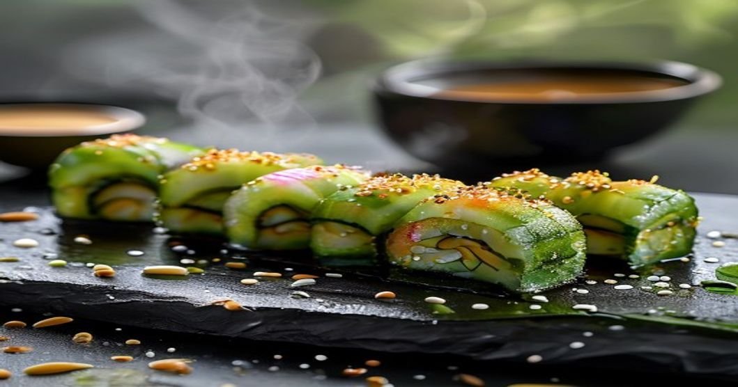 Vegan cucumber sushi bites—crisp, fresh, and delicious!
