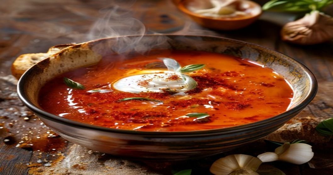 Here are some concise, SEO-friendly alt text options under 120 characters for your vegan roasted red pepper soup: 1. **Creamy vegan roasted red pepper soup in a bowl with herbs** 2. **Delicious plant-based roasted red pepper soup recipe** 3. **Vegan roasted red pepper soup with garlic and spices** 4. **Warm, comforting vegan red pepper soup with toasted bread** 5. **Easy vegan roasted red pepper soup in a white bowl** 6. **Healthy vegan soup with roasted red peppers and herbs** 7. **Smooth vegan red pepper soup garnished with basil** 8. **Quick vegan roasted red pepper soup recipe** Each includes keywords like *vegan*, *roasted red pepper soup*, and *recipe* while staying descriptive and under the limit.