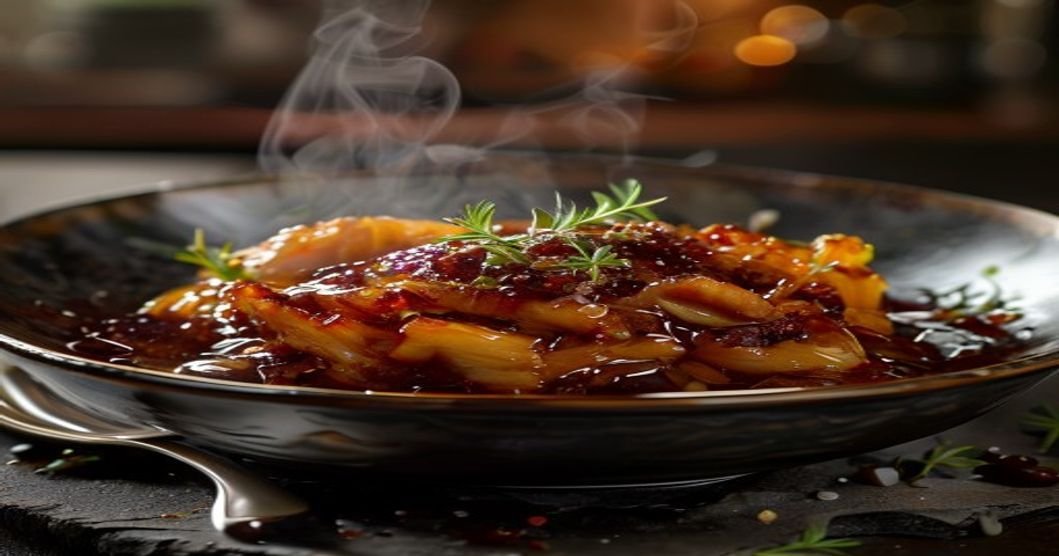 Braised cabbage with black currant sauce
