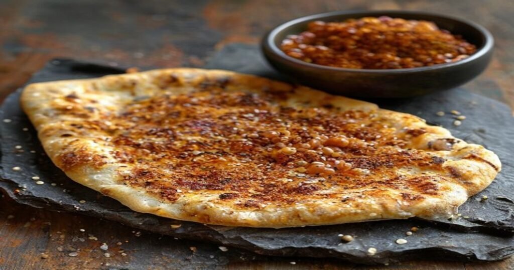 High-protein vegan red lentil flatbread, 2 ingredients, easy recipe