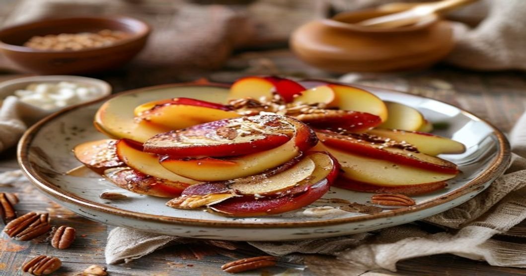 Vegan apple nachos quick snack recipe with toppings