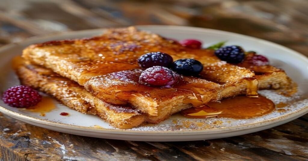 Vegan French toast sticks recipe with cinnamon & maple syrup